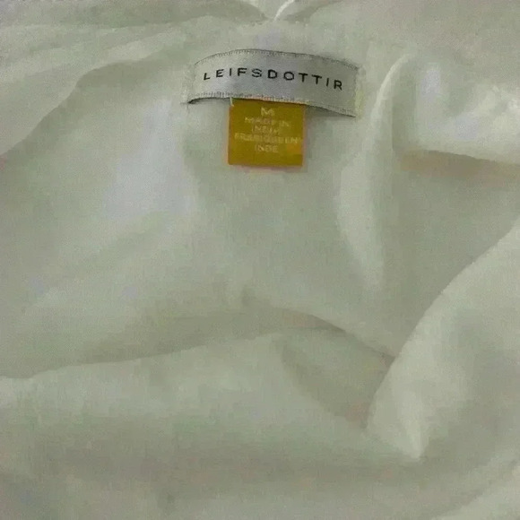 Anthropologie leifsdottir white gauze cotton dress medium cool asymmetrical midi - Picture 4 of 11